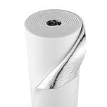 VEVOR Reflective Insulation Roll, 2 Car Garage Door Thermal Insulation Kit, 6mm 24 in x 18 ft, 4 Rolls Aluminum Foil EPE Foam Core Radiant Barrier, White PE Film Heat Shield for Garage Doors