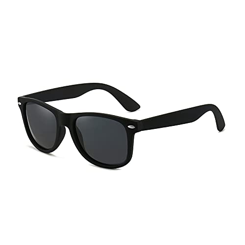 ANRRI Classic Square Sunglasses Mirrored Polarized Lens with Black Frame