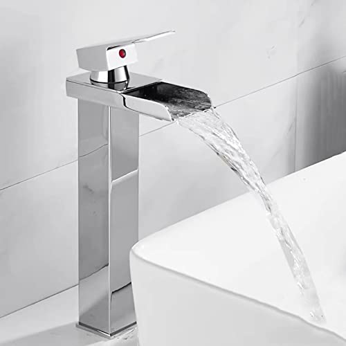 Robinet mitigeur cascade en acier inoxydable chrome durable