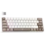 Dierya 60% Teclado mecánico Gaming, Bluetooth 5.1, Teclado inalámbrico para Ordenador, 63 Teclas, Compacto con retroiluminación RGB, batería de 1900 mAh para escritores Gamers (Blue Switch, Negro)