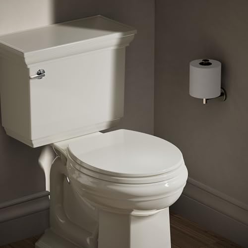 Image of KOHLER K-4775-47 Brevia Round Toilet Seat with Quick-Release Hinges And Quick-Attach Hardware For Easy Clean, Almond