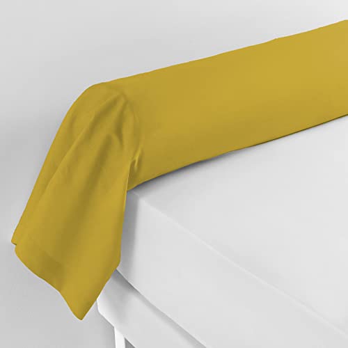 Douceur d'Intérieur, Taie de Traversin 85 X 185 Cm 100% Coton, Lina Ocre