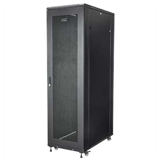 StarTech. Com Armário de Rack para Servidor 42U - Profundidade Ajustável de 4 Postes (15 a 91 cm), Gabinete de Rack de Equipamento de Rede IT com Rodízios - 907 kg (RK4236BKB)