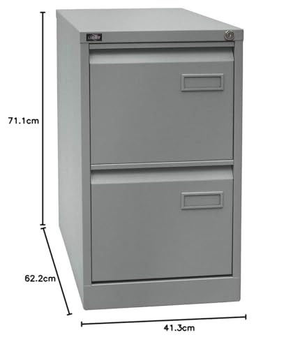BISLEY Light Hängeregistraturschrank, einbahnig, DIN A4, 2 HR-Schubladen, Metall, 355 Silber, 62.2 x 41.3 x 71.1 cm
