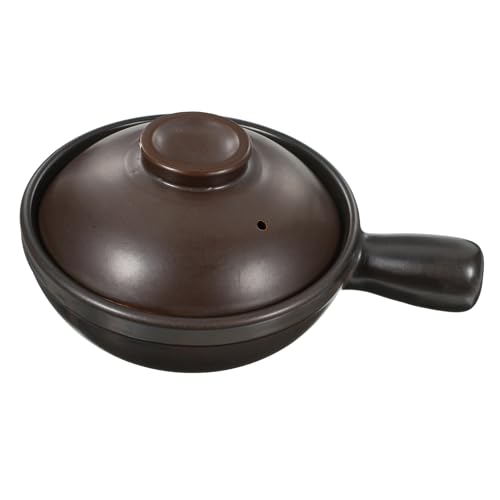 Alipis Casseruola Coperchio Per Zuppe e Riso Pentola Manico Singolo Per Cucinare Casa Materiale Porcellana Ad Alta Temperatura Resistente e Durevole