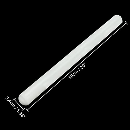 Nudelholz aus Polyethylen mit Pizzaroller und Teigroller, 50 cm