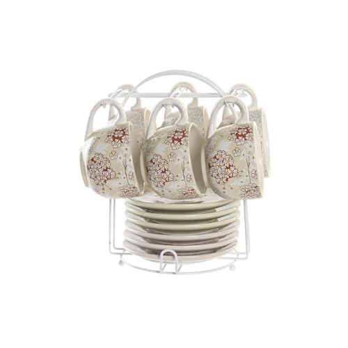 Tasses à café dolomite verde 180 ml avec rack métal