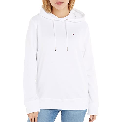Tommy Hilfiger Damen Hoodie mit Kapuze , Weiß (Optic White), L