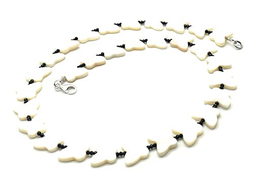 Collier papillons en nacre blanche cadeau idéal pour femme