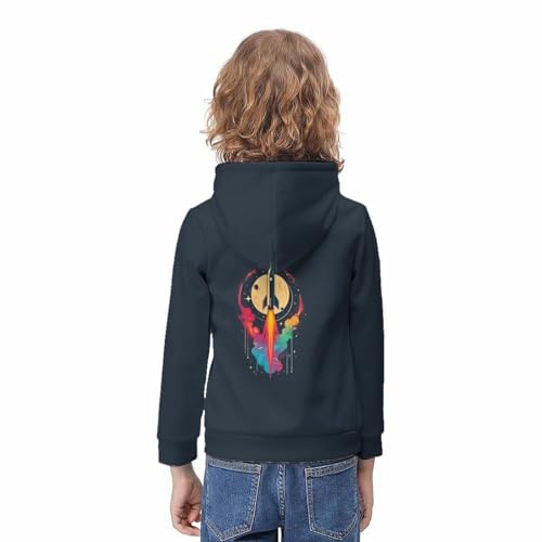 Sweat garçon imprimé 3D avec cordon pull à capuche enfant 8-10 ans fusées - 4