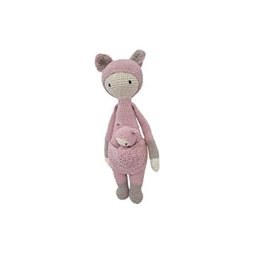 Amigurumi del canguro Kira de Lalylala. Muñeco de ganchillo - crochet hecho a mano con hilo de algodón 100%