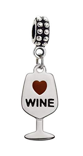 J&M Dangle Wine Glass Charm for Bracelets