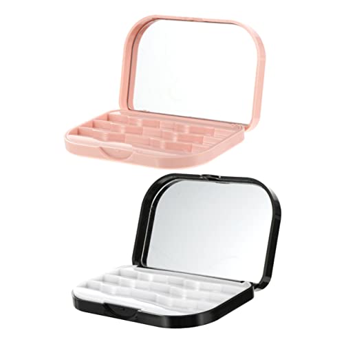 AUTSUPPL まつげ収納ボックス 2個セット 3組収納可能 つけまつげケース 薄型 軽量 旅行 デート オフィス用 ピンクと黒パッケージ