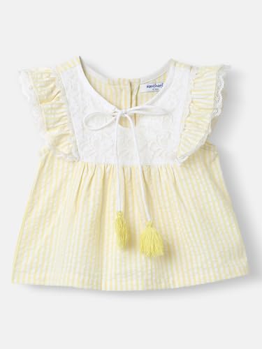 Image of Nautinati Baby Girls Printed Flutter Sleeve Top with Shorts Clothing Set | Age 0-3 Years