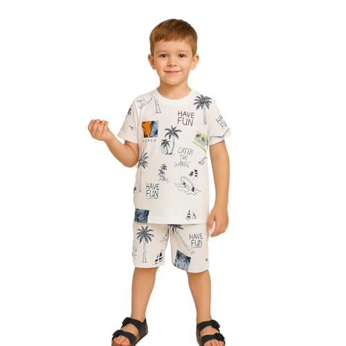 Image of Kidbea Kids Cotton T-Shirt and Shorts Set | Soft Breathable Co-Ord Outfit for Boys | Trendy & Stylish Summer Wear | Boys Clothing Set