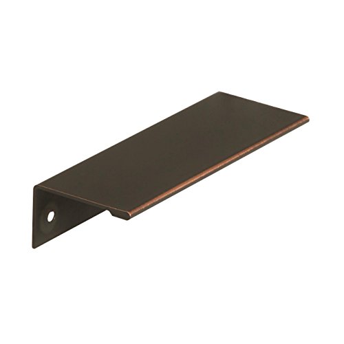 Image of Amerock | Cabinet Pull | Oil Rubbed Bronze | 3-3 /4 inch (96 mm) Center to Center | Edge Pull | 1 Pack | Drawer Pull | Drawer Handle | Cabinet Hardware