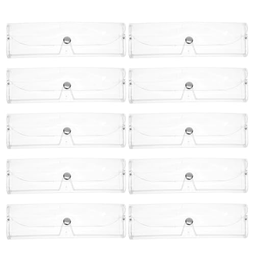 GAROZATION Brillenbox Transparent mit Schnappverschluss – 10 Stück Aufbewahrungsetuis für Herren und Damen Praktische Etuis für Sonnenbrillen und Lesebrillen Reisen