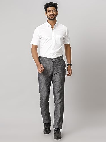 Image of RAMRAJ COTTON Men White Half Sleeve Shirt Crafted For Comfort| Durability| And Timeless Everyday Style