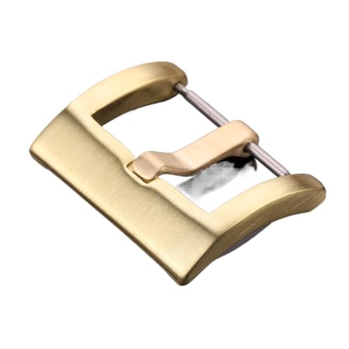 PLACKE Solid Brass Watch Strap Pin Buckle Women Men 18mm 20mm 22mm 24mm Copper Watchbands Clasp Bracelet Accessories(A,24mm)