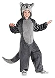 FUN Costumes Wolf Onesie for Kids Medium Gray