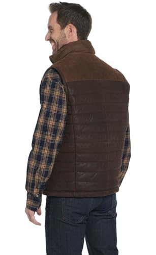 Cripple Creek Mens Quilt-Stitched Two-Tone Mustang Leather Leather Vest2