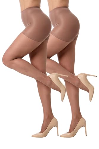Medias de control Silkies evitan carreras roturas soporte ligero bronceado talla M