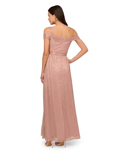 Image of Adrianna Papell Womens Metallic Crinkle Gown