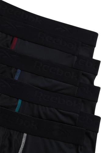 Reebok Men's Boxer Briefs - 8 Pack Performance Mens Underwear Boxer Briefs with Fly Pouch - Underwear for Men Pack (S-XL), Size Large, Black/Black/Black/Black3