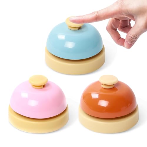 Rixotix 3 Stück Tischklingel Tischglocke Glocke Katzenklingel Hundeklingel Rezeptionsklingel Glöckchen für Restaurants Hotels Bars Küche