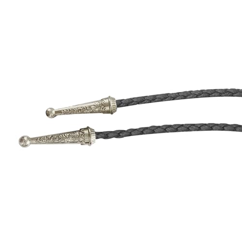 Image of Daisy Del Sol Bolo Tie Turquoise Stone Braided Vegan Faux Leather Silver Tips Handmade Necklace Adjustable Boho Western Jewelry