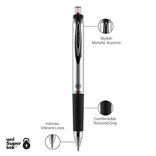 Uni-Ball Impact 207 Bolígrafo Roller Gel Retráctil Tinta Roja miniatura 7