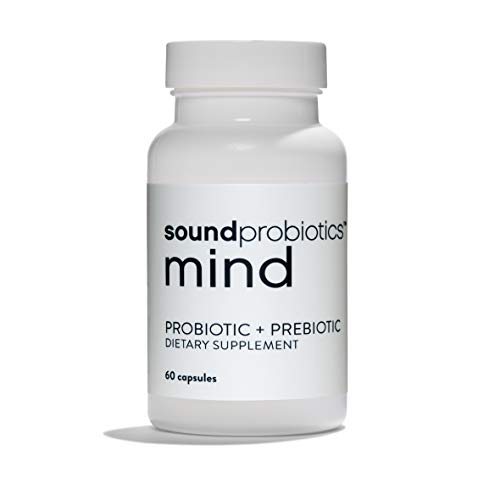 Sound Probiotics Mind - High Potency (12 Billion CFU) Probiotics Supplement for Maintaining Healthy Mood - Prebiotic + Probiotics for Women & Men - 60 Count