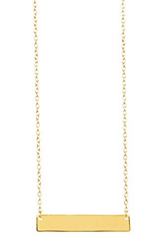 Sterling Forever - Gold Plated Sterling Silver Personalized Initial Bar Necklace for Women, 16-18