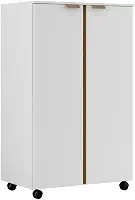 ArmáRio Para Lavanderia Com RodíZios, 2 Portas, 3 Prateleiras E FunçãO De Armazenamento(branco canela)