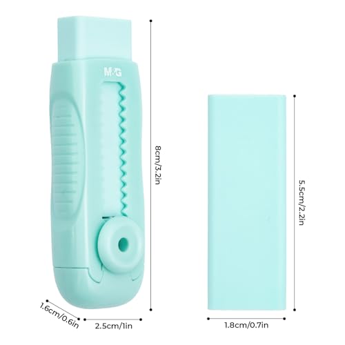 Image of M&G 4 Pcs Cute Erasers for Kids Sliding Retractable Pencil Erasers, Push Pull Design Cute Erasers Stationery Supplies for Kids Back to School Supplies for Office