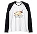 Peluche de gato durmiendo sobre cojín, color rojo Camiseta Manga Raglan
