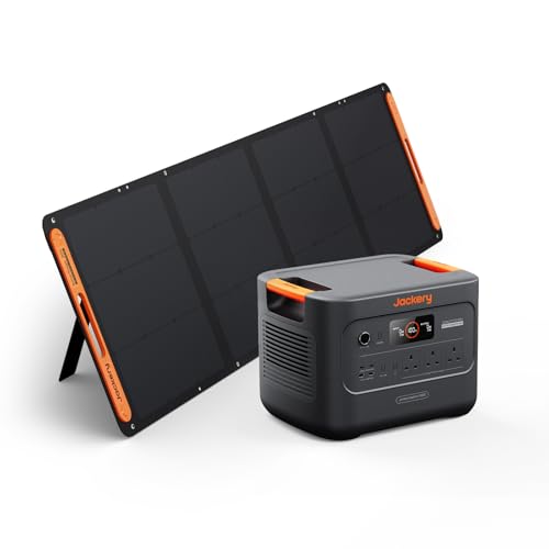 Jackery Solar Generator 3000 v2 with SolarSaga 200W Panel, 3072Wh LiFePO4 Portable Power Station, Total 2990W Output, Portable Generator for Home Use, Outages, Outdoor Camping, RVs, Emergenc
