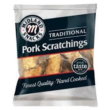 Midland Traditional Pork Scratchings Pub Cards, Packs of 40g (36 Pack x 40g)