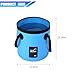 Bittwee 20L 5 Gallon Car Collapsible Bucket with Handle, Outdoor Vehicle Washing Water Folding Container, Leakproof Portable Automotive Wash Basin, Universal for SUV RV Truck (Sky Blue)