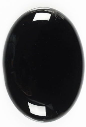 40x30mm Oval Cabochon CAB Flatback Semi-Precious Gemstone Ring Face (Black Agate)