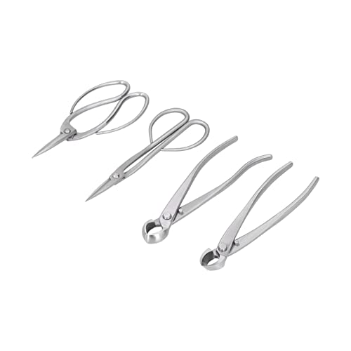 Zerodis Conjunto de ferramentas de bonsai, cortador côncavo, tesoura de poda incisiva para flores pa