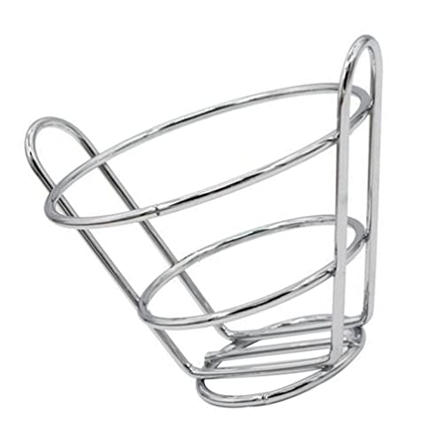 Angoily French Fries Stand Basket Stainless Steel Fish and Chips Holder Basket Metal Wire Fried Chicken Display Rack for Kitchen Restaurant (Black)