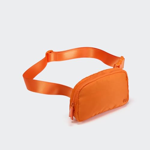 Image of Pander Two Way Zipper Fanny Pack Nylon Everywhere Belt Bag for Women, Water Repellent Waist Packs, Crossbody Bags with Adjustable Strap (Dark Orange).