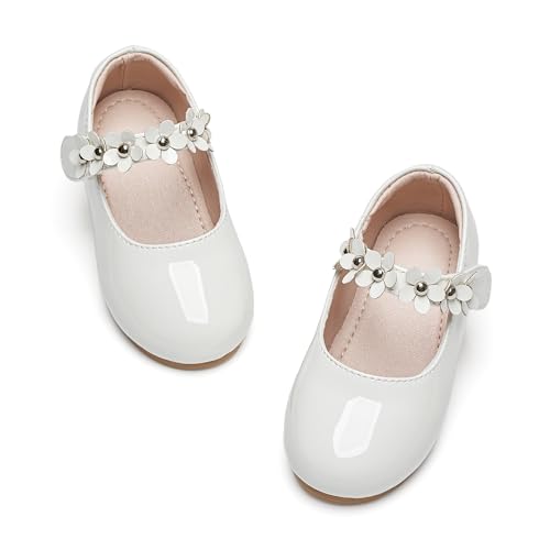 Image of GINFIVE Toddler Girls Dress Shoes Little Girls Mary Janes Ballerina Flats Shoes Toddler