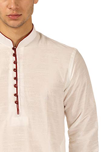 Image of Royal Kurta Men's Cotton Silk Dhoti Kurta (White)
