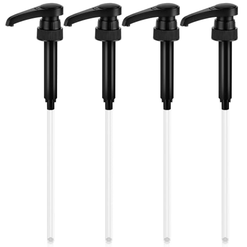 MOXYOY 4 PCS Coffee Syrup Pump Reusable Coffee Syrup Pump Dispenser Simply Syrup Bottle 750ml for Home Office Coffee Bar