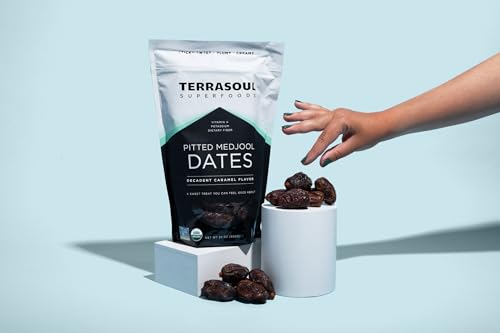 Image of Terrasoul Superfoods Organic Pitted Medjool Dates, 1.5 Lbs - Pits Removed | Soft Chewy Texture | Sweet Caramel Taste