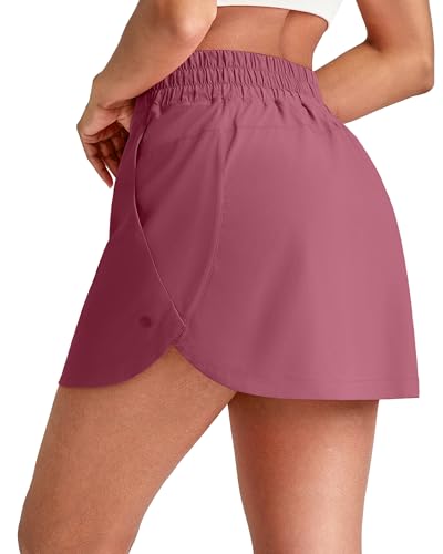 Image of G4Free A Line Golf Skirts for Women 15'' Elastic High Waisted Tennis Skorts Soft Casual Athletic Inner Shorts 4 Pockets