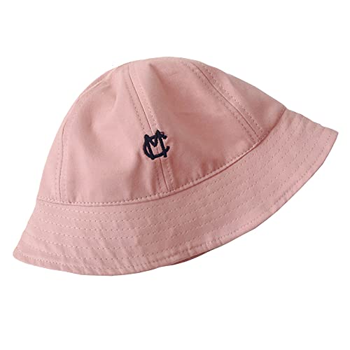 [CLARAH] キッズ ベビーバケットハット オールシーズン 無地 ワンポイント ゴム付き あご紐付き ネコポス kh-2103-002 LIGHTPINK