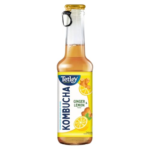 Image of Tetley Kombucha Ginger Lemon, Fermented Tea, With Live Culture, Rich in Antioxidants, 265ml